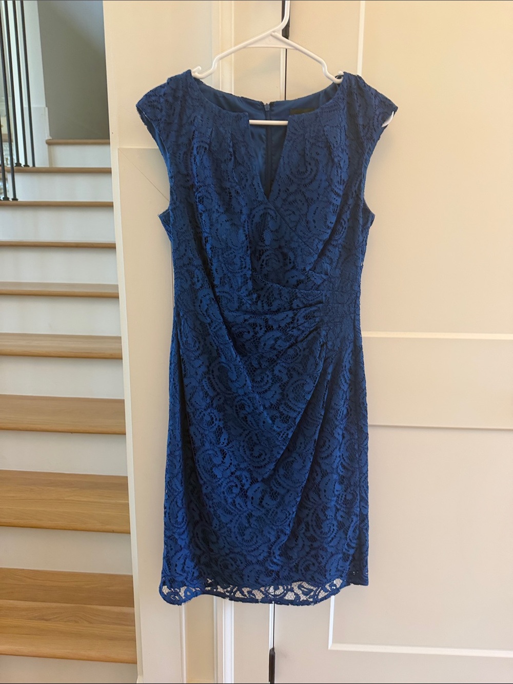 Adrianna Papell Royal Blue Lace Sheath Dress
